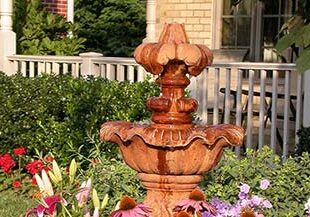 Fountain in front of home